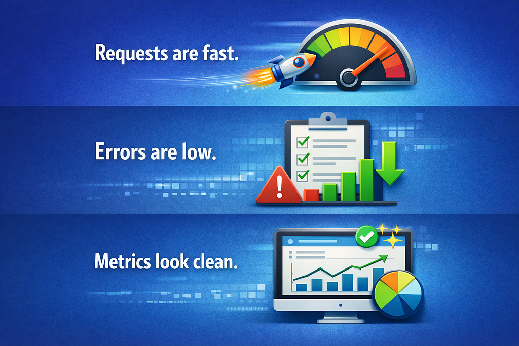 Requests are fast. Errors are low. Metrics look clean.